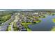Scenic aerial shot of a residential neighborhood with waterfront properties on a lake at 1760 Boat Launch Rd, Kissimmee, FL 34746