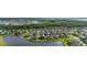 Overhead view of attractive waterfront community featuring lovely homes bordering a tranquil lake at 1760 Boat Launch Rd, Kissimmee, FL 34746