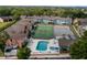 Aerial view of community pool, spa, tennis court, and playground at 3151 Britannia Blvd # C, Kissimmee, FL 34747