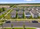 Aerial view of a community showcasing modern homes with convenient parking and landscaped surroundings at 4736 Homestead Trl, St Cloud, FL 34772