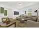 Modern living room with a comfortable sectional, entertainment center, and stylish decor at 4736 Homestead Trl, St Cloud, FL 34772