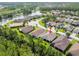 Scenic aerial view showcases a home's proximity to a tranquil lake and lush greenery, enhancing its appeal at 582 San Joaquin Rd, Poinciana, FL 34759