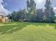 Expansive grassy backyard with mature trees and ample space for outdoor activities and recreation at 109 Pompano Beach Dr, Kissimmee, FL 34746