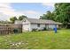 Spacious fenced backyard with green grass and a detached garage at 1640 Marks St, Kissimmee, FL 34746