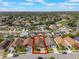 Aerial view of a residential neighborhood with a well-defined property line and mature trees at 2912 Lazlo Ln, Orlando, FL 32837