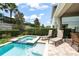 Relax near the pool with lounge chairs on the brick paved patio at 340 Pendant Ct, Kissimmee, FL 34747