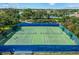 Aerial shot of tennis courts in a community, surrounded by green grass and trees at 3427 Harborside Ct, Kissimmee, FL 34746
