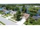 Inviting aerial view of home with mature trees, landscaping, and a long driveway at 86 Blackberry Creek Dr, St Cloud, FL 34769