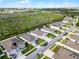 Aerial view of a community with houses featuring screened lanais and neat landscaping, promoting outdoor living at 1951 Partin Terrace Rd, Kissimmee, FL 34744