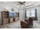Comfortable living room featuring stylish furniture, a ceiling fan, and a media center with shelving at 1951 Partin Terrace Rd, Kissimmee, FL 34744