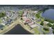 High-angle view of a neighborhood with houses, ponds, and green spaces at 2016 Lakeside Ave, Davenport, FL 33837
