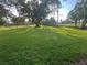 Green backyard with mature trees and a small stream at 416 Howard Ave # D, Lakeland, FL 33815