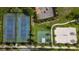 Aerial view of community tennis courts, basketball court, and sand volleyball court at 7616 Brookhurst Ln, Kissimmee, FL 34747