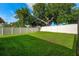 Fully fenced backyard with a well-maintained lawn and mature shade trees at 12542 Idaho Woods Ln, Orlando, FL 32824