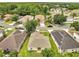 The aerial view showcases a property with nearby houses, streets and trees at 3274 Hunters Chase Loop, Kissimmee, FL 34743