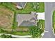 Overhead shot of a well-kept house, featuring a screened-in patio, beautiful yard, and convenient access to local roads at 4065 Kingsley St, Clermont, FL 34711