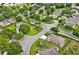 Aerial shot of a residential community with well-maintained properties, lush greenery, and scenic streets at 4065 Kingsley St, Clermont, FL 34711