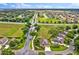 Aerial view showcasing the property's location, landscaping, and proximity to nearby homes and roadways at 4065 Kingsley St, Clermont, FL 34711