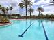 Spacious pool featuring marked lanes for swimming, palm trees and plenty of deck chairs at 4109 Vessel Ct, Kissimmee, FL 34746