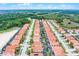 Aerial view showcases an expansive neighborhood with neat rows of homes, lush green landscaping, and community amenities at 423 Paloma Dr, Davenport, FL 33837