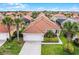 Charming one-story home with a well-manicured lawn, bright white garage door, and lush landscaping in a welcoming neighborhood at 423 Paloma Dr, Davenport, FL 33837