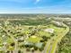 Panoramic aerial view showcasing the community's landscape, including a golf course and sports fields at 440 Peppermill Cir, Kissimmee, FL 34758