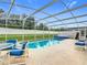Refreshing private pool with a screened enclosure, perfect for relaxing or entertaining in a secluded backyard setting at 824 Bloomingdale Dr, Davenport, FL 33897