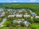 Community aerial view featuring lush landscaping, swimming pool, playground, and various residential homes at 920 Spring Park St # 301, Celebration, FL 34747