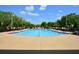 Large community pool with surrounding lounge chairs and well-maintained landscaping at 920 Spring Park St # 301, Celebration, FL 34747