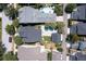 Aerial view showcasing properties with private backyard pools, lush landscaping, and neighborhood streets at 1236 Aquila Loop, Celebration, FL 34747