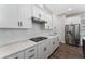 Modern kitchen showcasing white cabinets, stainless steel appliances, subway tile backsplash, and gas range at 1598 Whitewood Ct, Kissimmee, FL 34747