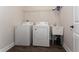 Convenient laundry room featuring a washing machine, dryer, sink, and overhead shelving for storage at 1598 Whitewood Ct, Kissimmee, FL 34747