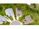 Aerial view of the property showcasing its location on a cul-de-sac with a well manicured lawn at 3161 Timberly Ln, Lakeland, FL 33810