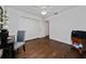 Bright bedroom with hardwood floors, neutral walls, and a ceiling fan at 3161 Timberly Ln, Lakeland, FL 33810