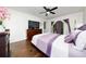 Bedroom with hardwood floors, ceiling fan and natural light at 3161 Timberly Ln, Lakeland, FL 33810