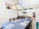 Elegant dining area with chandelier lighting, decor, and open view to the living room at 341 Whittier St, Davenport, FL 33896