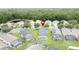 Aerial view of home with screened-in pool, conservation view, and community at 350 Scrub Jay Way, Davenport, FL 33896