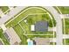 Aerial view of the property showing a large backyard, a fenced perimeter, and landscaping at 3859 Spirited Cir, St Cloud, FL 34772