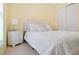 Cozy bedroom with a comfortable bed, side table, and ample closet space at 516 Millifiora Ln, Kissimmee, FL 34759