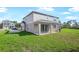 View of the backyard and rear exterior elevation with large patio and slider door at 530 Summit River Dr, Apopka, FL 32712