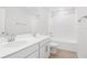 Bathroom featuring double sink vanity, tile flooring, and shower-tub combination at 530 Summit River Dr, Apopka, FL 32712