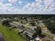 Real estate aerial view showcasing the home with pool, neighborhood layout and beautiful landscaping at 624 Royal Palm Dr, Kissimmee, FL 34743