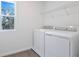 Bright laundry room equipped with modern washer and dryer, and a window at 675 Summit River Dr, Apopka, FL 32712
