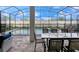 Screened in outdoor pool and patio, equipped with a dining table and lounge chairs at 1810 Caribbean View Ter, Kissimmee, FL 34747