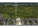 Aerial view of a home, neighborhood and pond in the distance offers a serene and scenic living environment at 1856 Castleton Dr, St Cloud, FL 34771