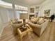 Open floor plan living room featuring fireplace, large windows, and comfortable neutral-toned furniture at 2356 Chadwick Cir, Kissimmee, FL 34746