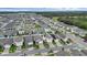 An aerial view of a new neighborhood, pointing out proximity to local roads and amenities at 2838 Common Crane Ct, Harmony, FL 34773