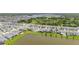 Homes by a lake featuring a community pool and green surroundings, highlighting the backyards of the homes at 5648 Cedar Chase Dr, St Cloud, FL 34771