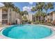 Community pool with palm trees and lounge chairs for relaxing, set amongst well-maintained buildings at 626 Orange Dr # 243, Altamonte Springs, FL 32701