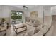 Cozy living room with sliding glass doors leading to an outdoor patio and view of the backyard pool at 7541 Marker Ave, Kissimmee, FL 34747